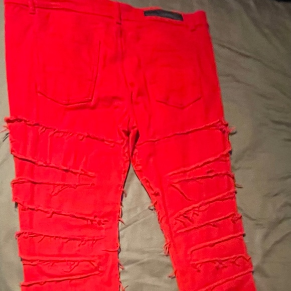 New Men’s Red ROCKSTAR  Stacked Pants size 42 - Picture 5 of 9